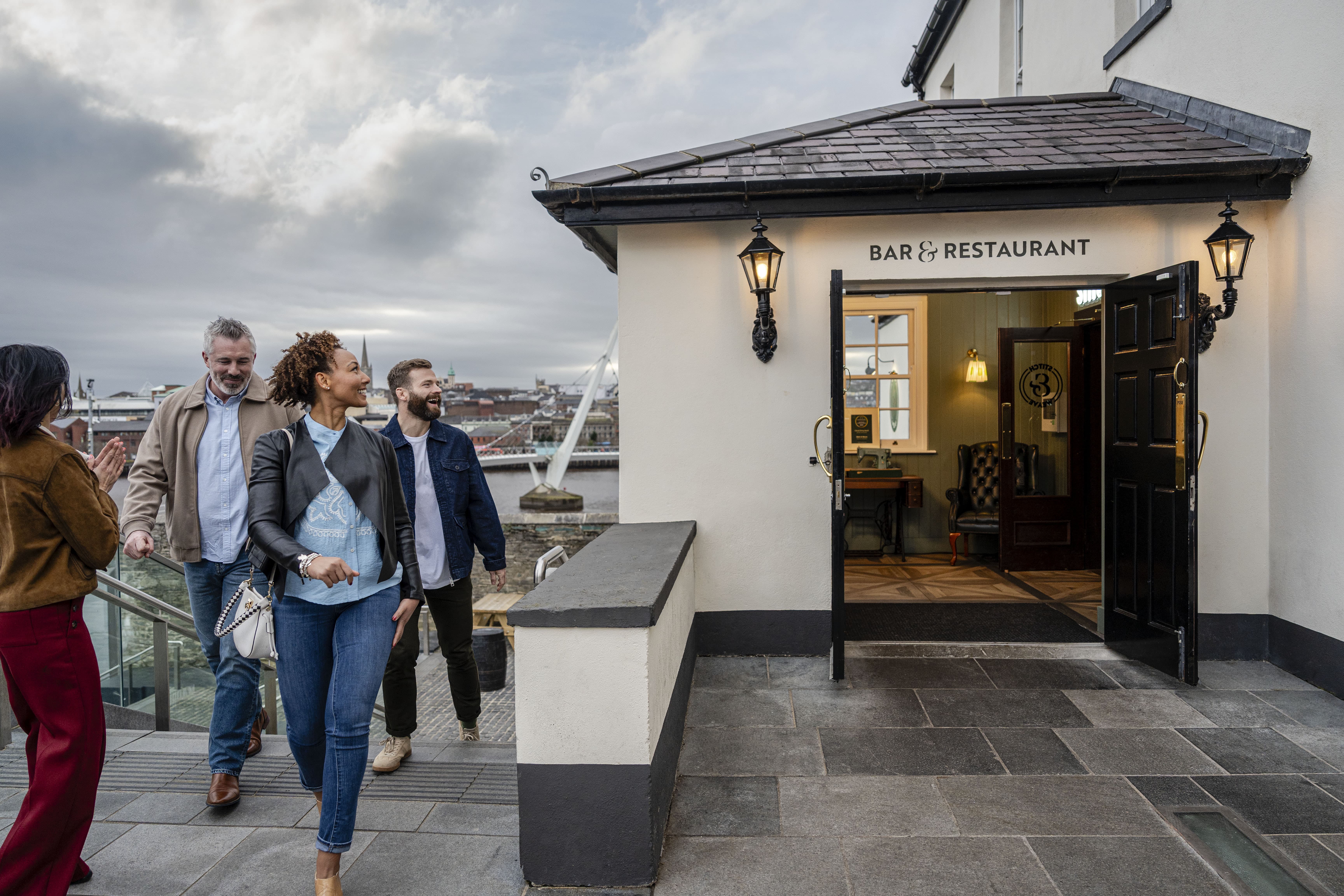 Entrance to Stitch and Weave Bar and Restaurant